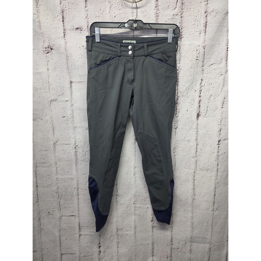 Dover Saddlery Pants Women's‎ 26 Jodhpur Equestrian Riding Breeches Patches Gray